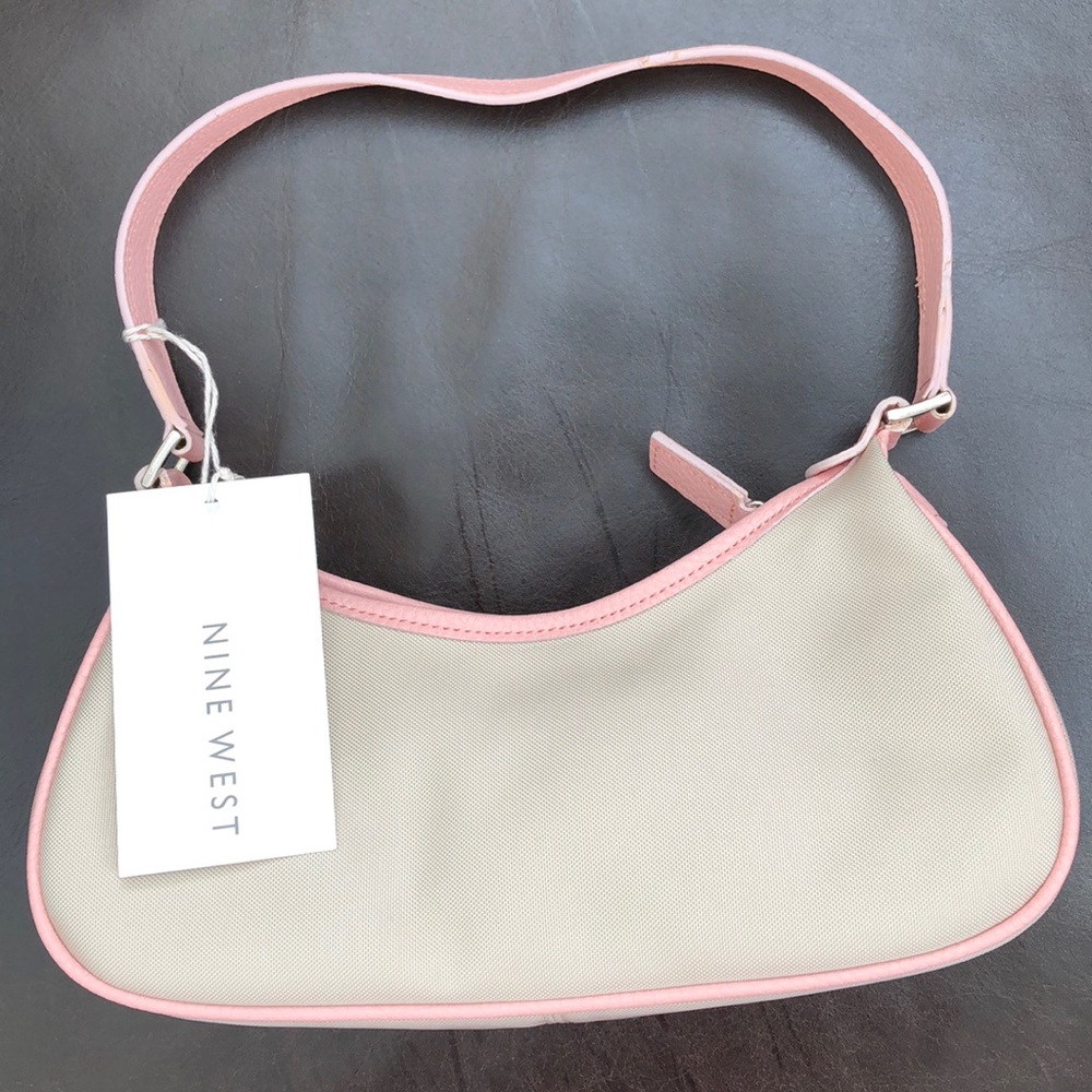 NWT light beige and pink canvas shoulder bag